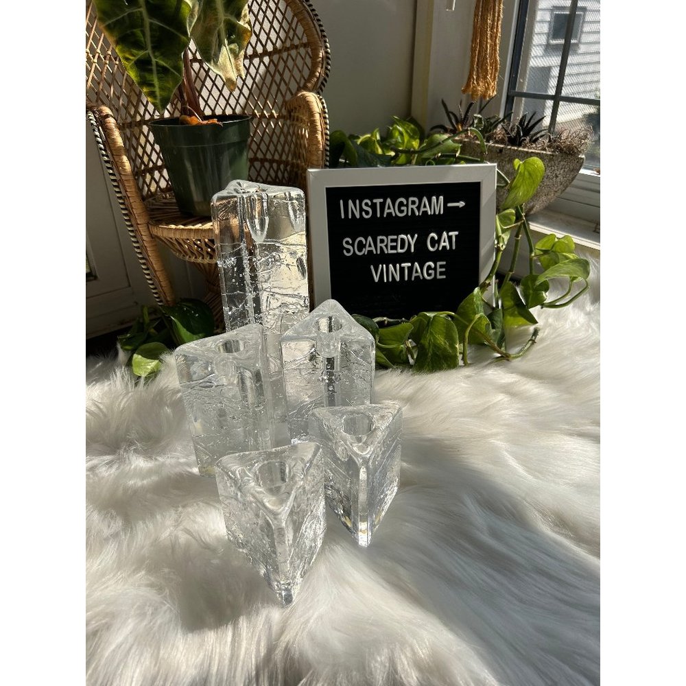 Heavy clear class textured bark Scandinavian style mugs - set of 4